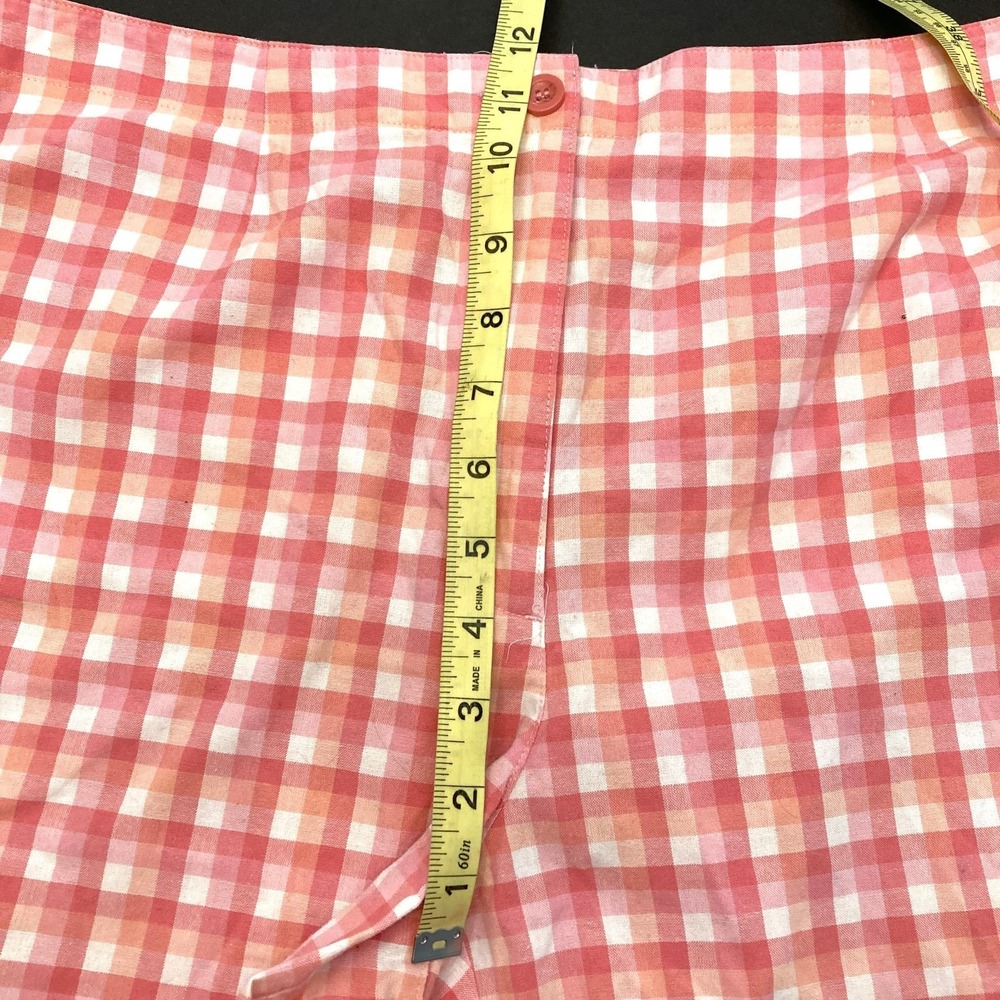 Liz Claiborne Pink Plaid Capri Pants 100% Cotton Womens 16 21" Inseam Vintage - Picture 7 of 7